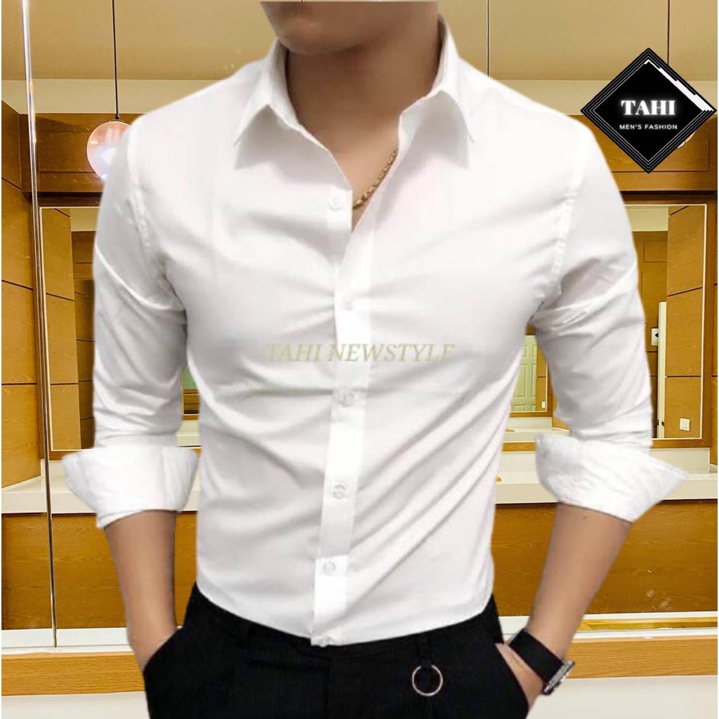 Áo Sơ Mi Nam Dài Tay TAHISM021 Vải Lụa Thái Cao Cấp Dáng Ôm Phong Cách Hàn Quốc | BigBuy360 - bigbuy360.vn