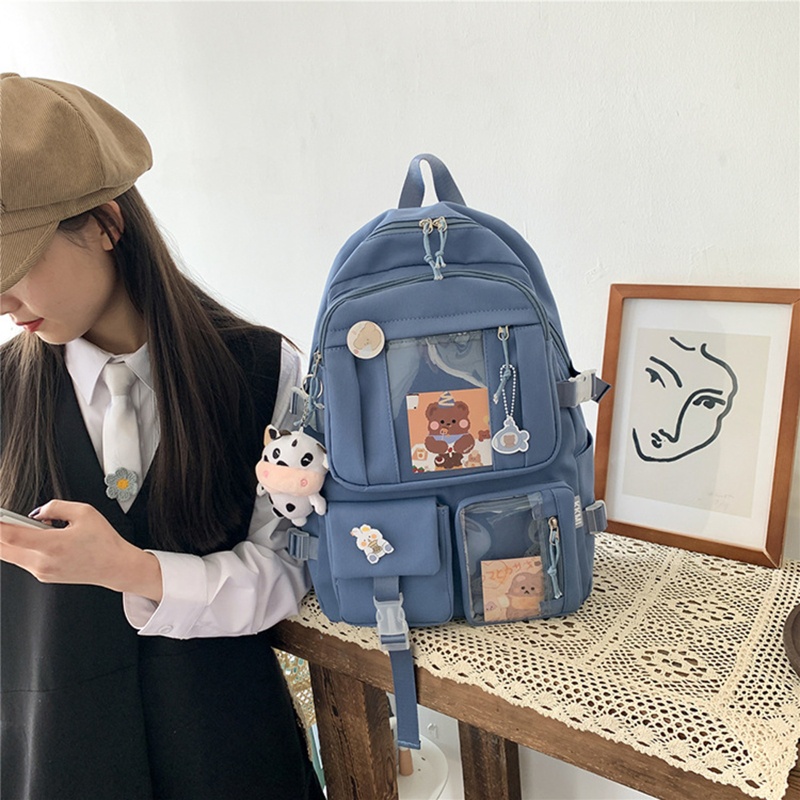 Ba Lô Đi Học Nhiều Ngăn Dễ Thương Phong Cách Harajuku Nhật Bản Cho Nữ