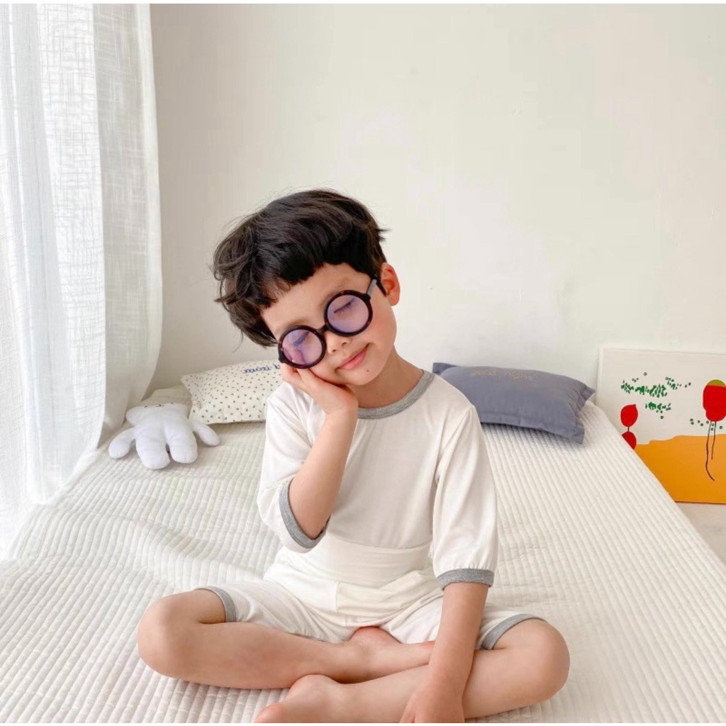 Bộ Quần Áo Trẻ Em Minky Mom Lửng Viền 2 Cho Bé Chất Thun Lạnh Siêu Mềm Mịn Mát