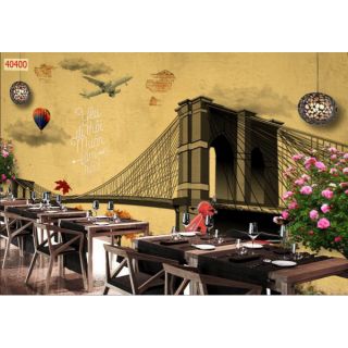 Tranh dán tường 3D trang trí quán cafe , trà sữa, trà chanh