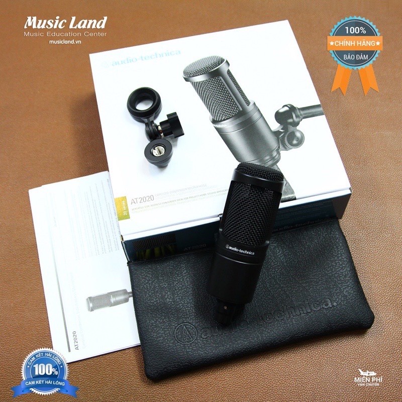 BỘ MICRO THU ÂM CHUYÊN NGHIỆP AUDIO TECHNICA-AT2020 CHÍNH HÃNG CHẠY NGUỒN 48V BẢO HÀNH 1 NĂM