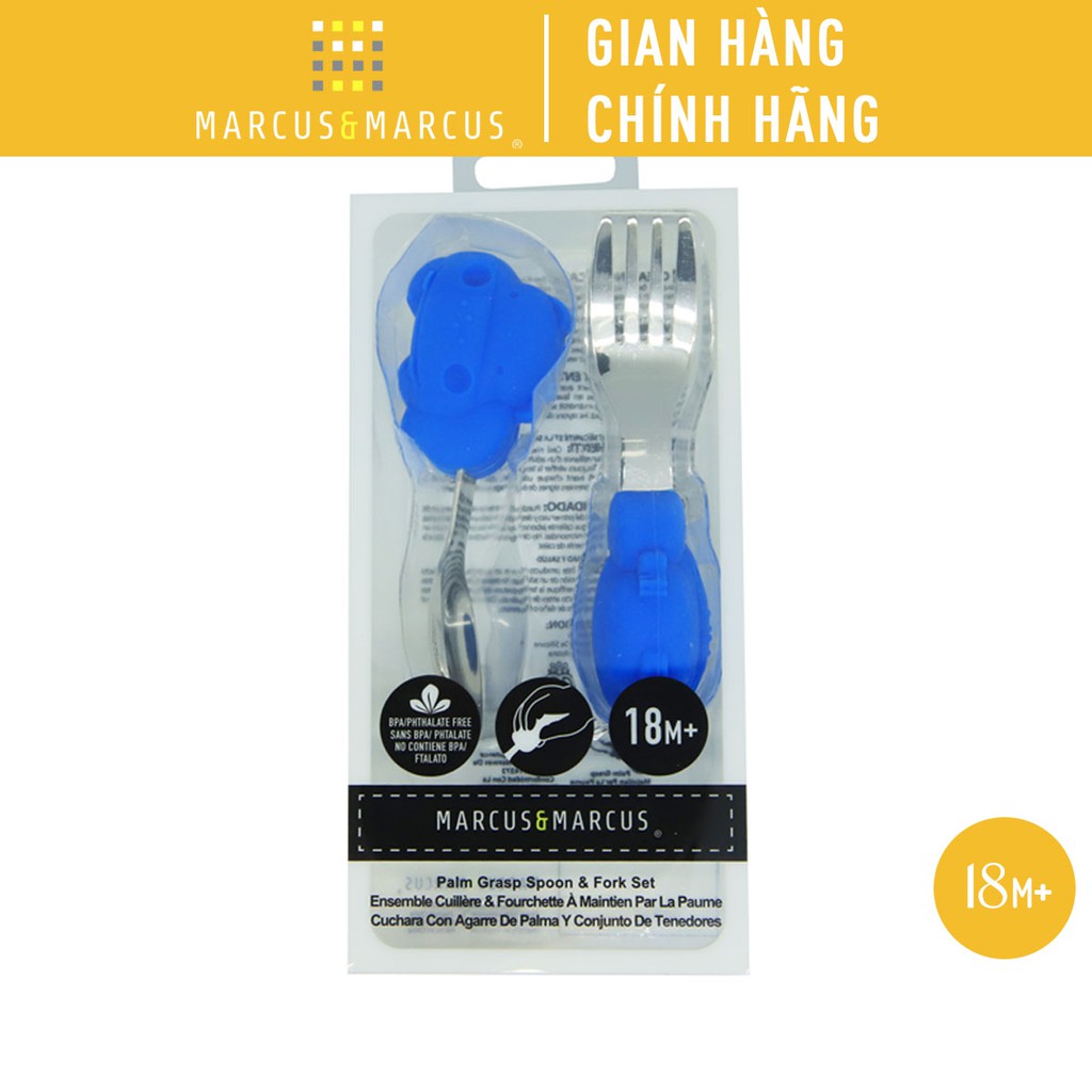 Bộ thìa nĩa tập ăn cho bé Palm Grasp Marcus &amp; Marcus, từ 18 tháng - Lucas