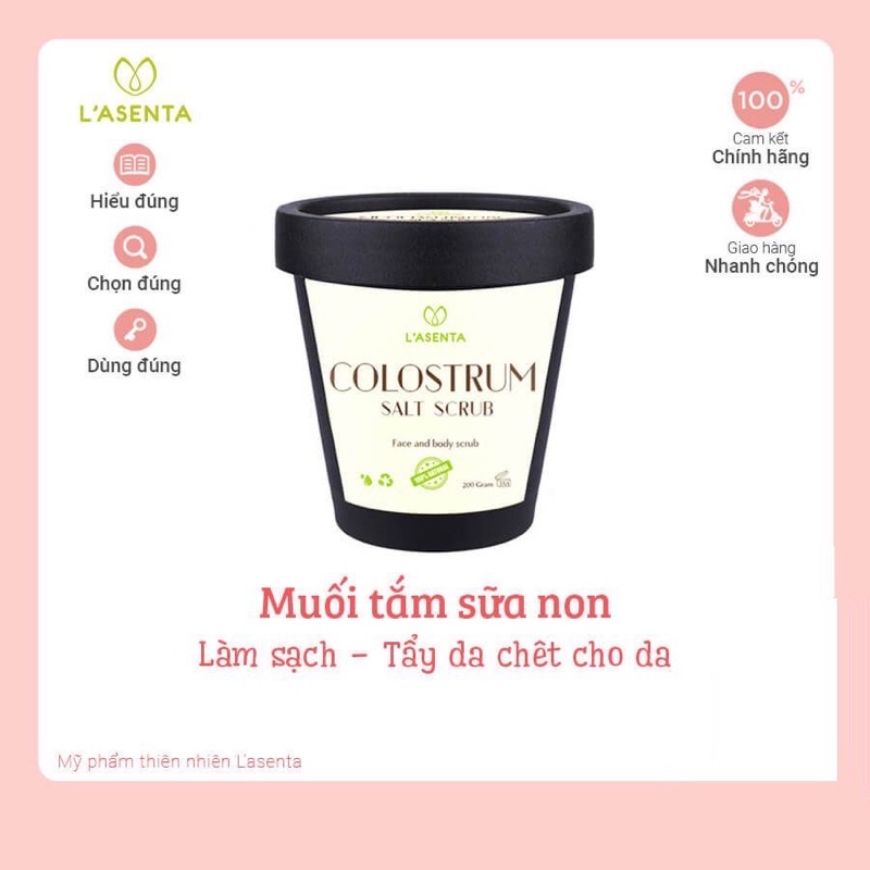 Muối Tắm Tinh Chất Sữa Non Lasenta Hết Mụn Lưng, Viêm Nang Lông