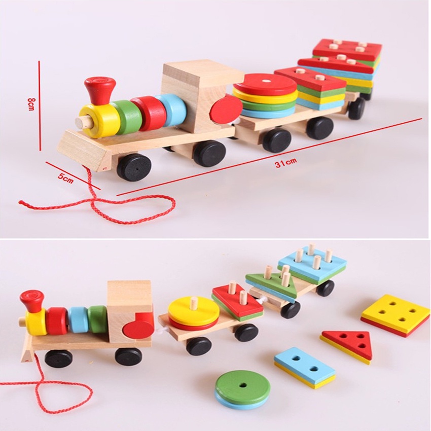 Combo 6 món đồ chơi gỗ cho bé phát triển trí tuệ hàng loại 1 gỗ thông đẹp