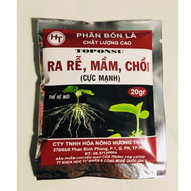 Phân bón lá chất lượng cao - ra rễ, mầm, chối - (gói bột 20gr, gói nước 10ml)