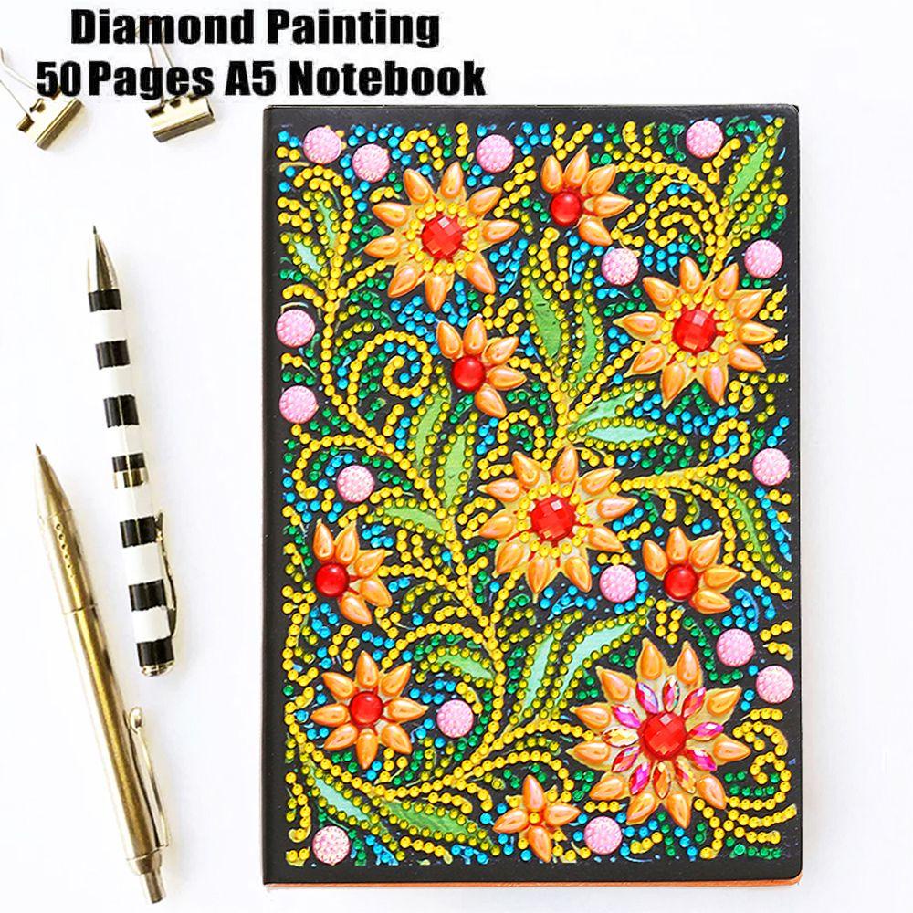 Sổ Tay 50 Trang Đính Đá DIY Hình Hoa Xinh Xắn