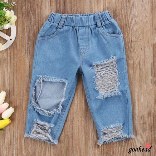 Set quần áo jeans denim thời trang dành cho bé gái