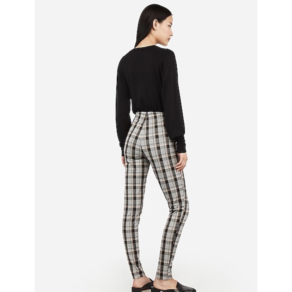 Quần PC Gỗ Express Legging Sọc Kem Đen (Còn Size Nhỏ) - 2241 Chiều dài 90-93cm