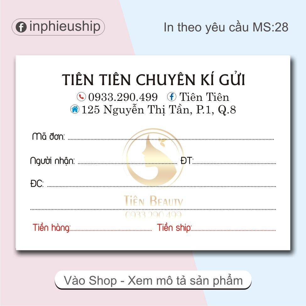 In phiếu ship theo yêu cầu 400 tờ