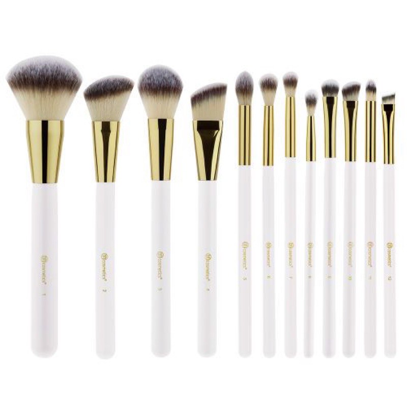 Bộ cọ BH màu trắng White Studded Elegance Brush Set 12 cây