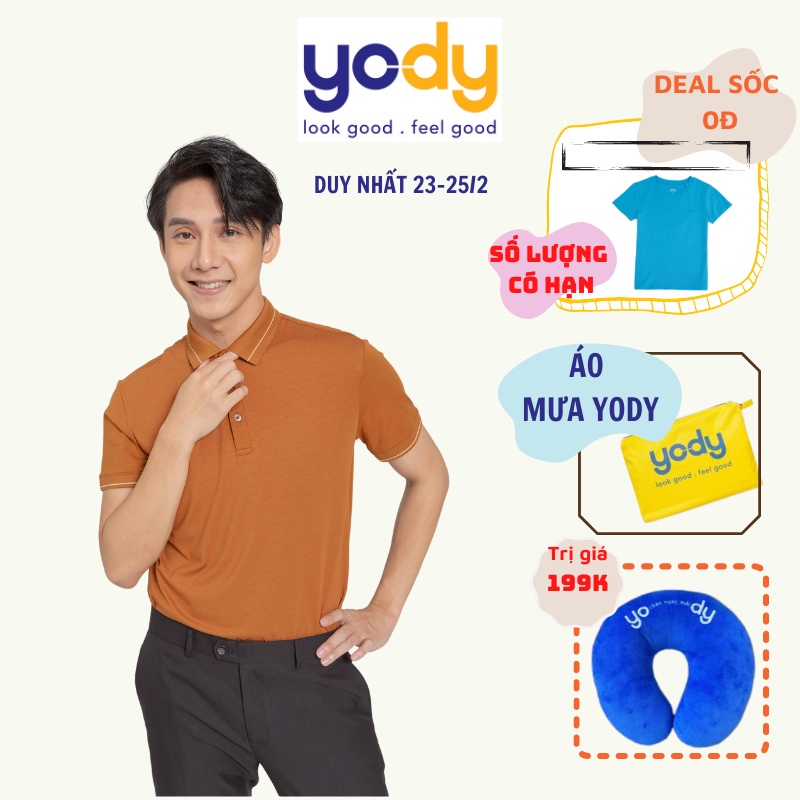 Áo Phông Polo Nam YODY Pima Kẻ Viền Chất Thun Cotton Ngắn Tay Có Cổ Mã SP APM3013