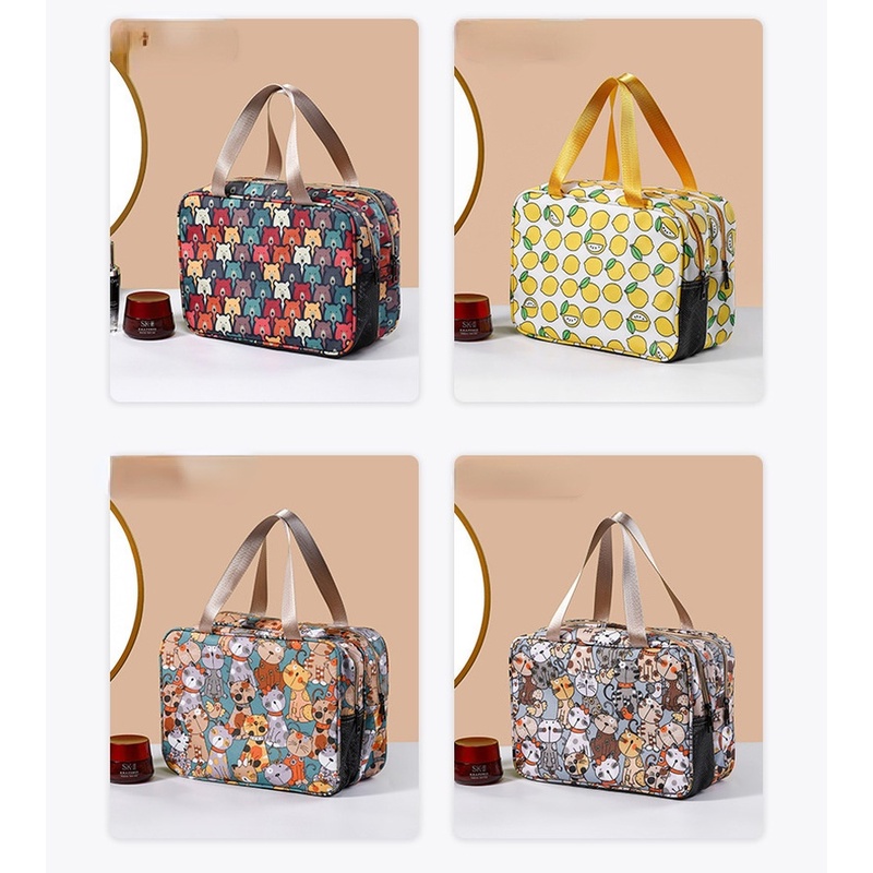 Túi Da pu Đựng Mỹ Phẩm Chống Thấm Nước Tiện Lợi Khi Đi Du Lịch