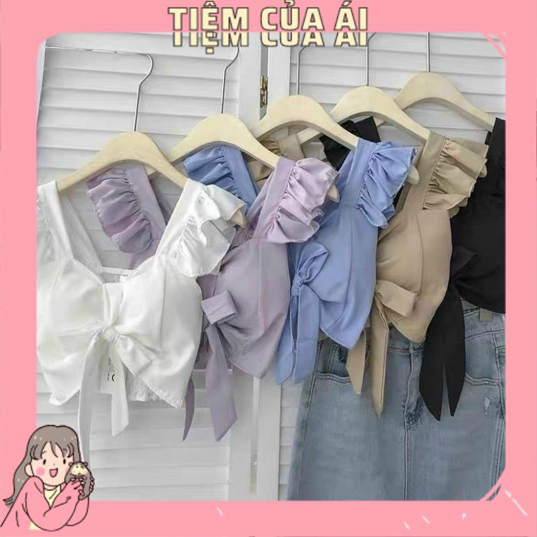 🌸 ÁO KIỂU CÁNH TIÊN CÓ MÚT 🌸 ÁO CỘT NƠ GIỮA BÈO