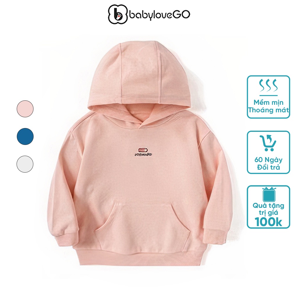 Áo hoodie cho bé BabyloveGO chất nỉ bông cho bé trai bé gái AN002 size 10kg đến 30kg