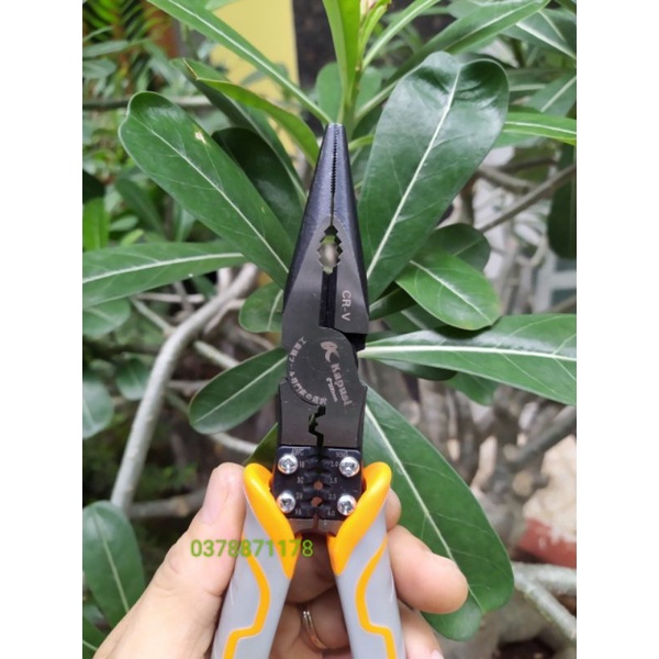 Kìm mỏ nhọn đa năng cao cấp Kapusi 8&quot; dài 20cm