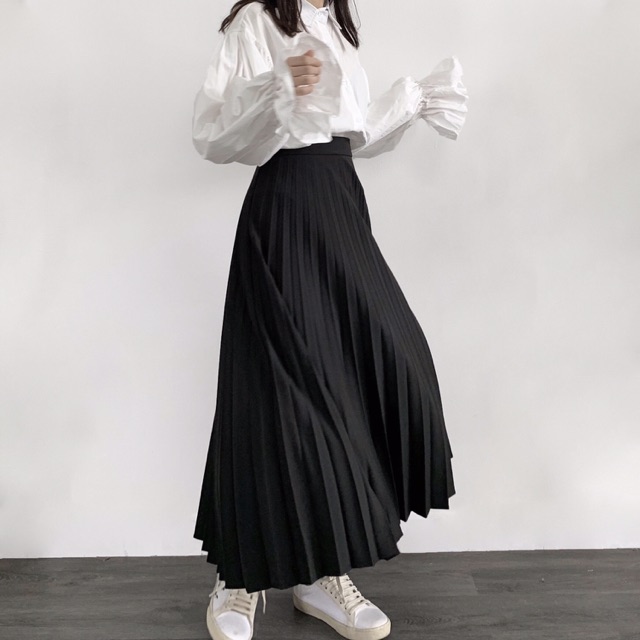 BASIC SHIRT + PLEATED MIDI SKIRT | BigBuy360 - bigbuy360.vn