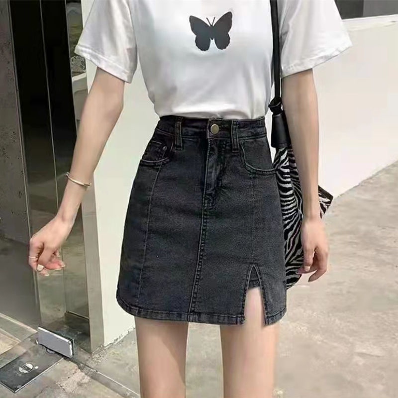 Chân váy jean Ngắn Lưng Cao Mẫu Mới 2022 Thời Trang Mùa Hè Cho Nữ