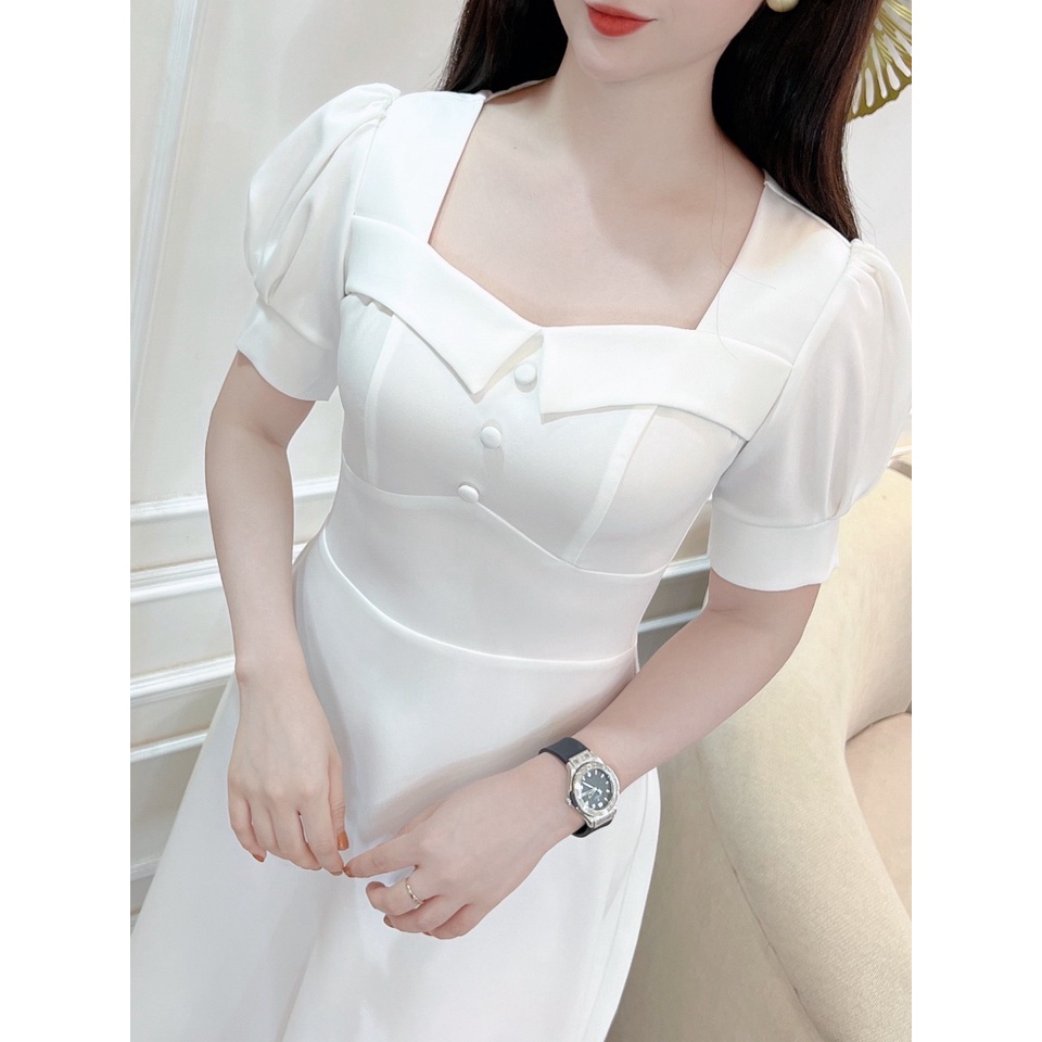 Váy chất Lụa trượt mềm, mịn. nhẹ và siêu mát. Mặc lên trẻ trung và sang trọng đặc biệt sáng da mã V6