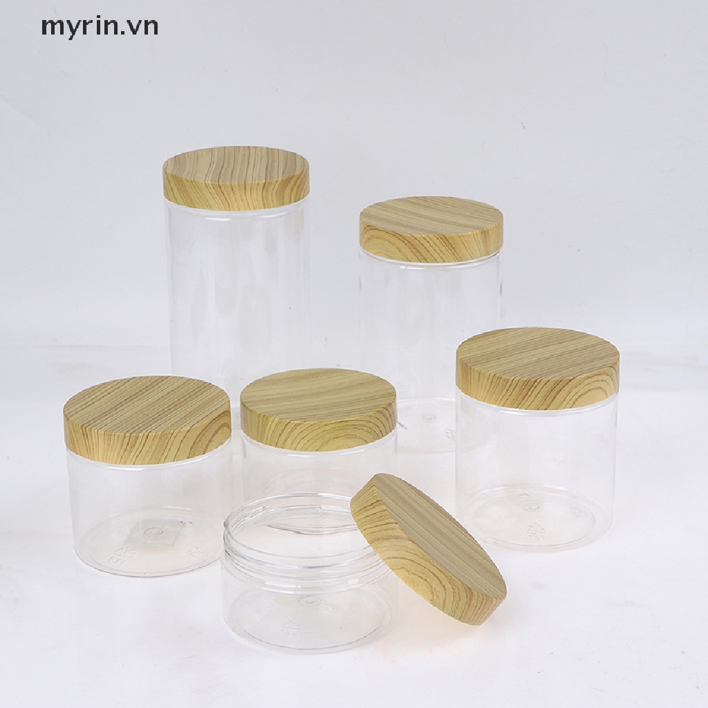 Hộp Nhựa Rỗng Trong Suốt Với Nắp Gỗ Đựng Đồ Tiện Dụng