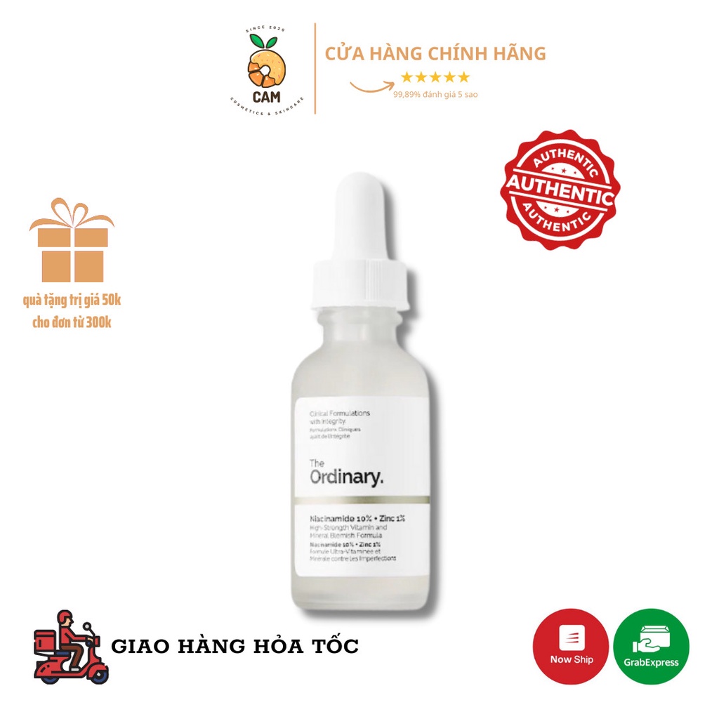 Tinh chất sáng da - serum se khít lỗ chân lông Niacinamide 10% + ZinC 1% The Ordinary