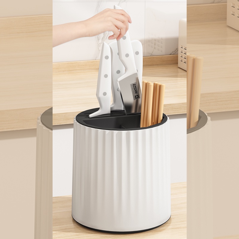 Ống Đựng Dao Đũa  Muỗng Cao Cấp, Hôp Đựng Đũa Xoay 360* Có Khay Hứng Ráo Nước Tháo Rời Canashop