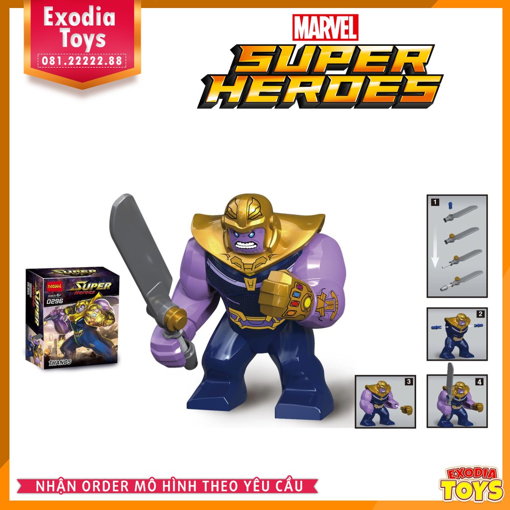 Xếp hình Bigfigure Thanos Infinity Wars và bảo đao - Đồ Chơi Lắp Ghép Sáng Tạo - DECOOL 0296
