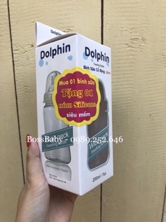 [Tặng thêm 1 núm] Bình sữa cổ rộng 200ml/300ml Dolphin