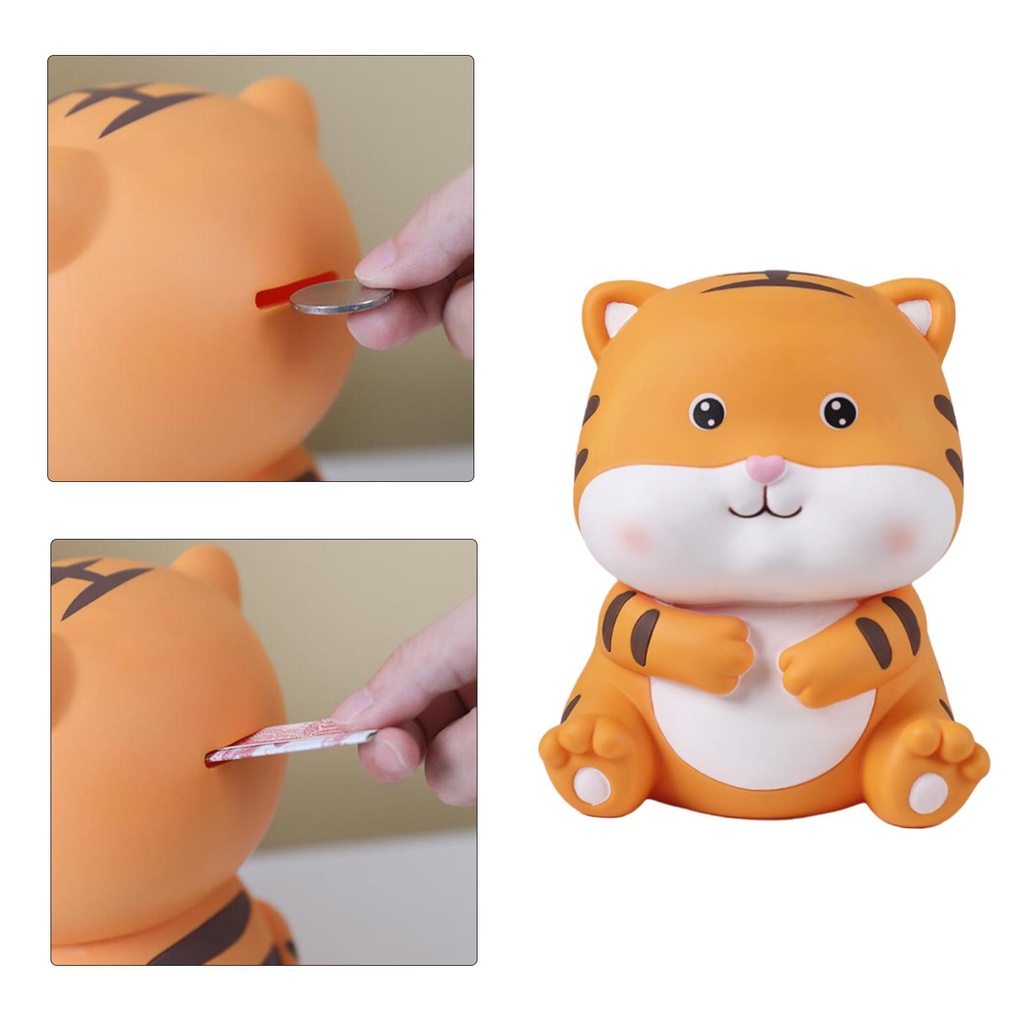 Ống Heo Tiết Kiệm Tiền Hình Hổ Bằng Vinyl Trang Trí Năm Mới