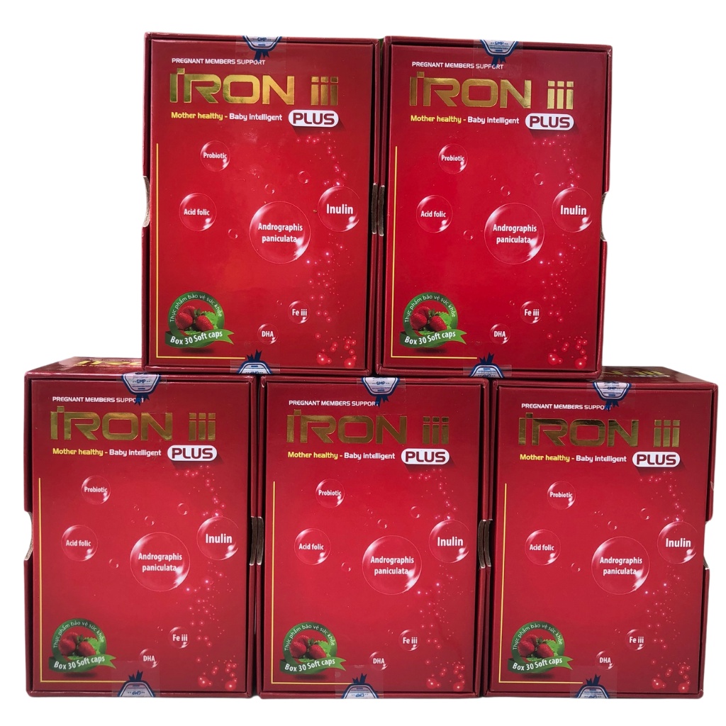 Sắt vitamin DHA cho bà bầu pregnancy IRON III PLUS with Omega 3 vitamin C kẽm 30 viên BPC05