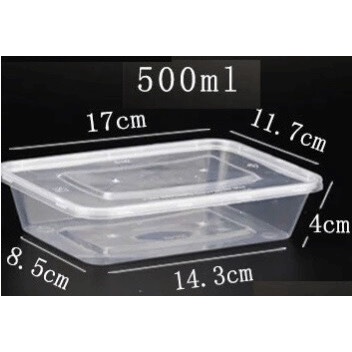 Hộp chữ nhật nhựa có nắp dùng 1 lần hoặc nhiều lần Song Long nhiều size 500ml-650ml-750ml-1000ml