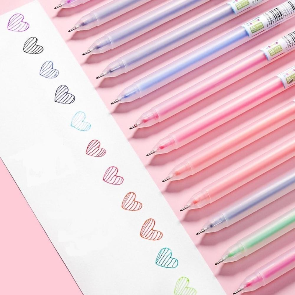 Bút bi nước Resun dupe Muji mực gel nhiều màu Pison ngòi viết 0.5mm 12 màu