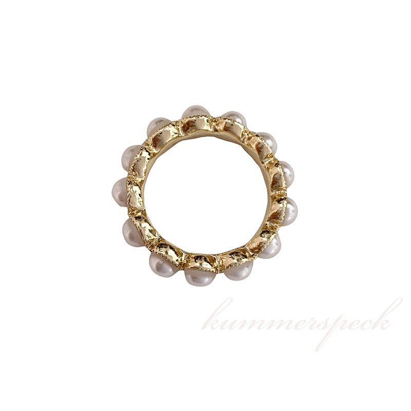 Nhẫn Đeo Tay Kim Loại Đính Ngọc Trai Giả Thanh Lịch Cho Nữ