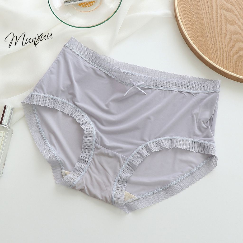 Quần lót Su cao cấp Munxuu chất mềm siêu mát phối ren, set màu thanh lịch ngọt ngào - QC110