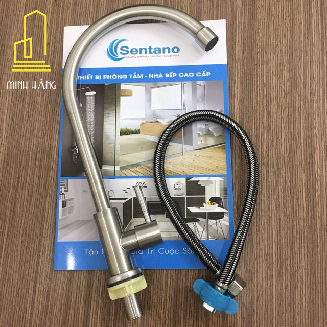 Vòi rửa chén bát xoay 360 SENTANO STN-503 inox 304 vòi chén lạnh cắm chậu rửa chén