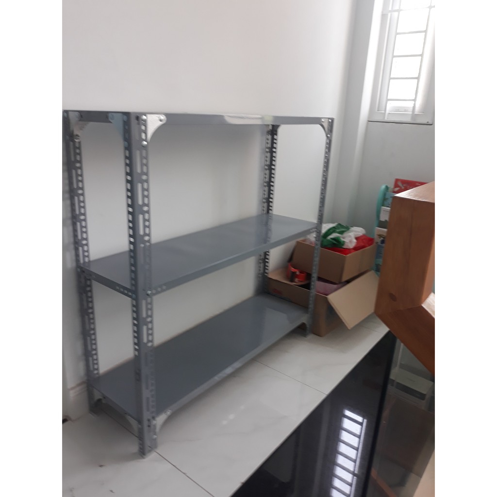 kệ sắt v lỗ 3 tầng cao 1m2 x rộng 0.3m x dài 1m2