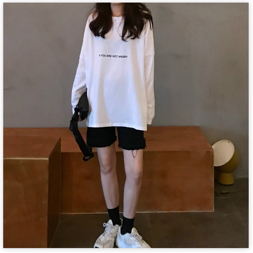 Áo thun form rộng tay dài IF YOU ARE NOT ANGRY chất thun dày mịn mẫu mới nhất