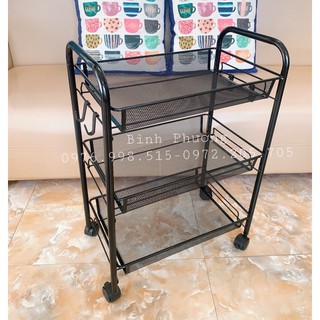 Kệ, Xe Đẩy Sắt Mắt Lưới 3 Tầng