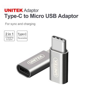 ĐẦU ĐỔI TYPE C -> MICRO UNITEK YA 027AGY , ĐẦU ĐỔI TYPE C SANG USB MICRO 2.0