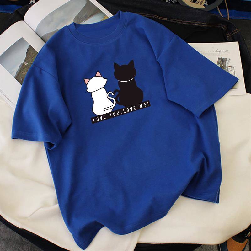 NRVP Áo thun ngắn tay dáng rộng họa tiết xinh xắn phong cách Hàn Quốc thời trang 2021 dành cho nữ