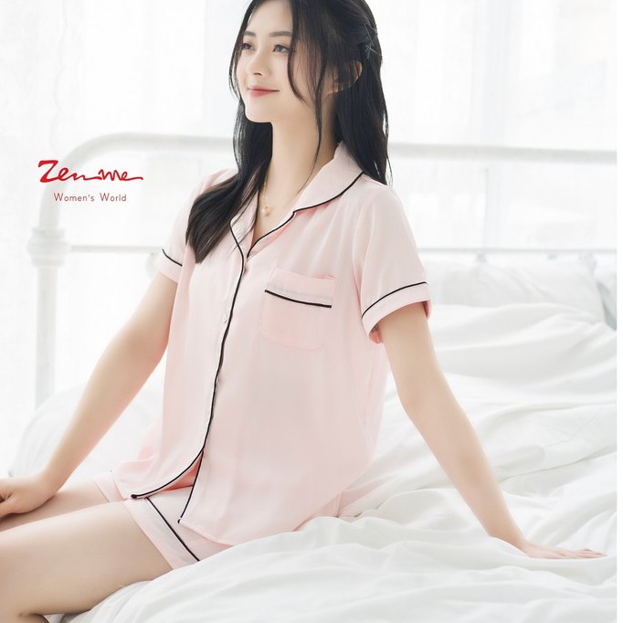 Đồ bộ mặc nhà nữ Zen Me pijama lụa cộc đùi chất latin cao cấp màu sắc dễ thương