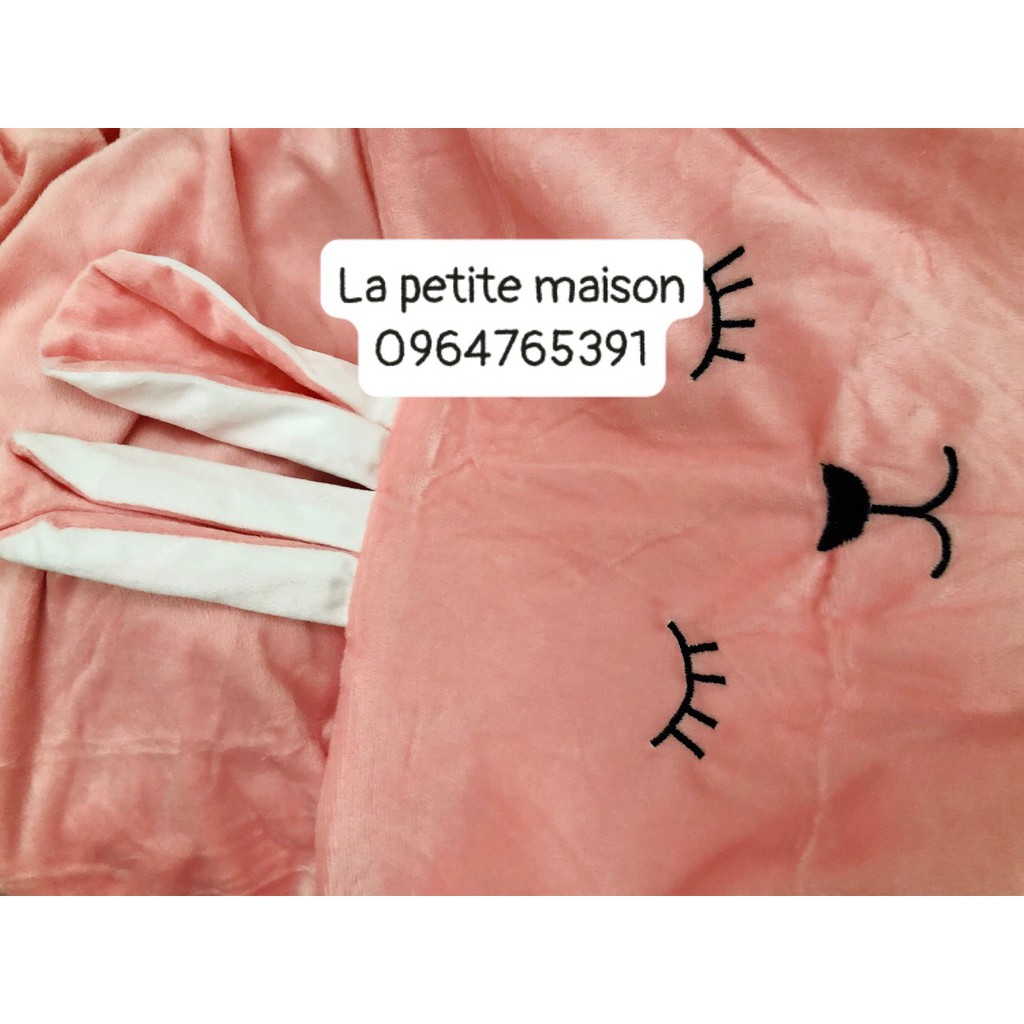 Freeship🍀Bộ chăn ga gối nỉ nhung tai thỏ cao cấp 4 món 🍀 set vỏ ấm mùa đông 💞 may chun theo yêu cầu