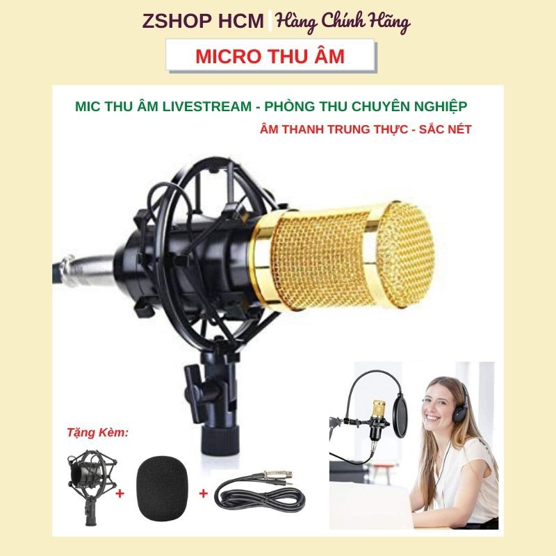 Micro Thu Âm [FREESHIP] Mic Livestream Không Cần Soundcard, Mic Karaoke Sống Động Bass Đỉnh