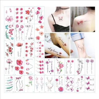 Hình Xăm Dán Họa Tiết Hoa/Trái Tim/Chữ Độc Đáo Chống Thấm Nước Tiện Dụng