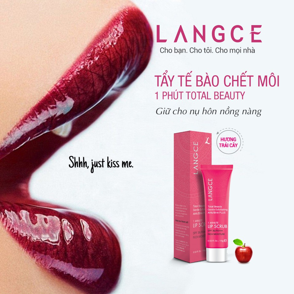 GEL LÀM SẠCH TẾ BÀO CHẾT CHO MÔI - 1 PHÚT - TRÁI CÂY 15ml LANGCE