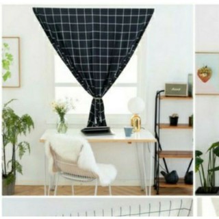 RÈM CANVAS DÁN TƯỜNG KHÔNG CẦN THANH TREO, HỌA TIẾT HÌNH HỌC