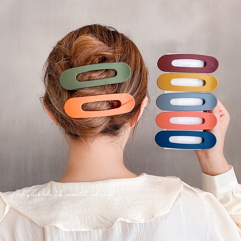 Kẹp Tóc Răng Lớn Bằng Acrylic Màu Trơn Thời Trang Hàn Quốc Cho Nữ