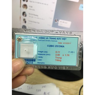 Đá đính rặng kim cương nhân tạo thụy sĩ vỉ 1 viên