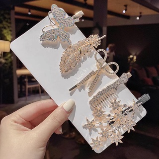 Set 5 kẹp tóc đính đá/nơ / ngọc trai xinh xắn dành cho nữ