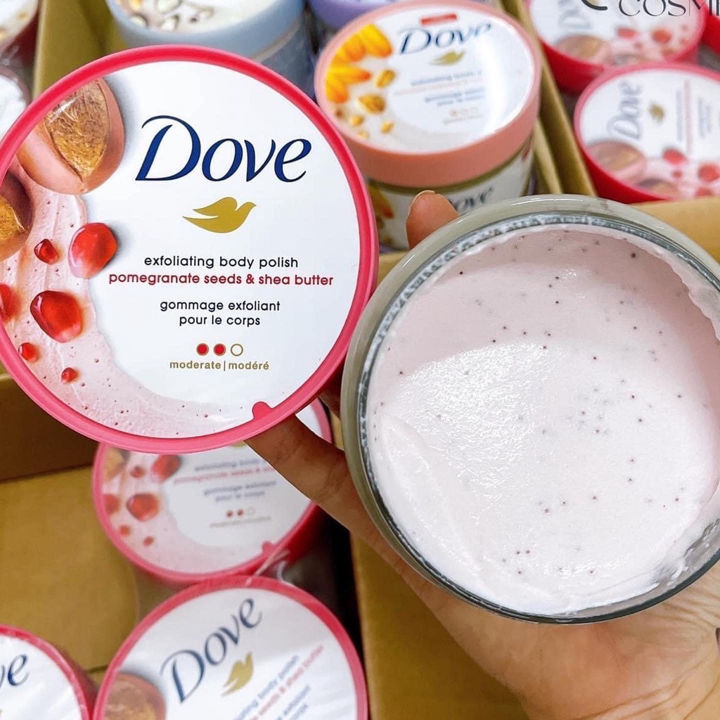 Tẩy tế bào chết Dove Exfoliating Body Polish (Bản Đức &amp; Mỹ), tẩy da chết 298gr - M.A Shop