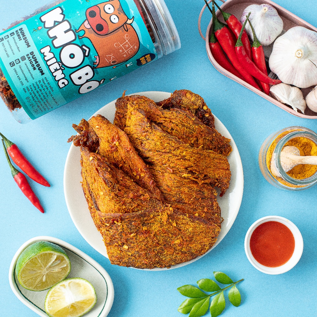 Khô bò miếng 200g Dumbum đồ ăn vặt Hà Nội vừa ngon vừa rẻ